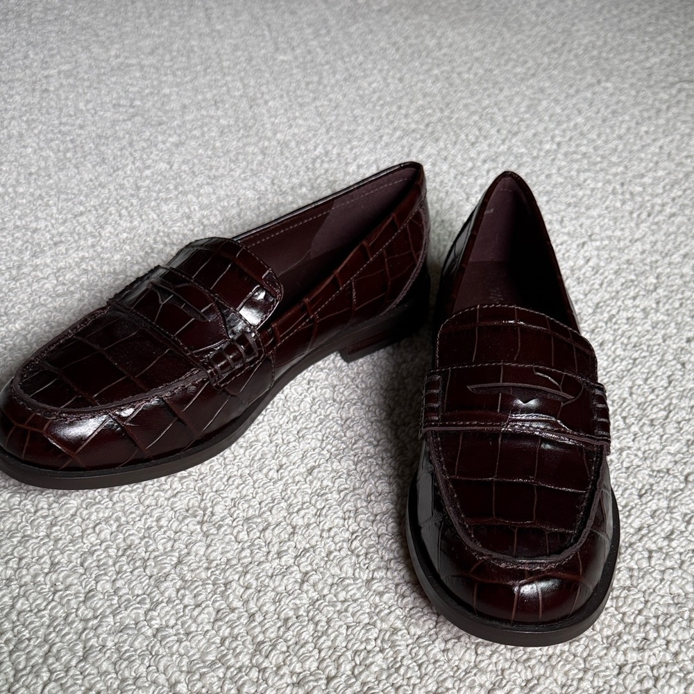 NWT Madewell women’s Grayson Croc Penny Loafer